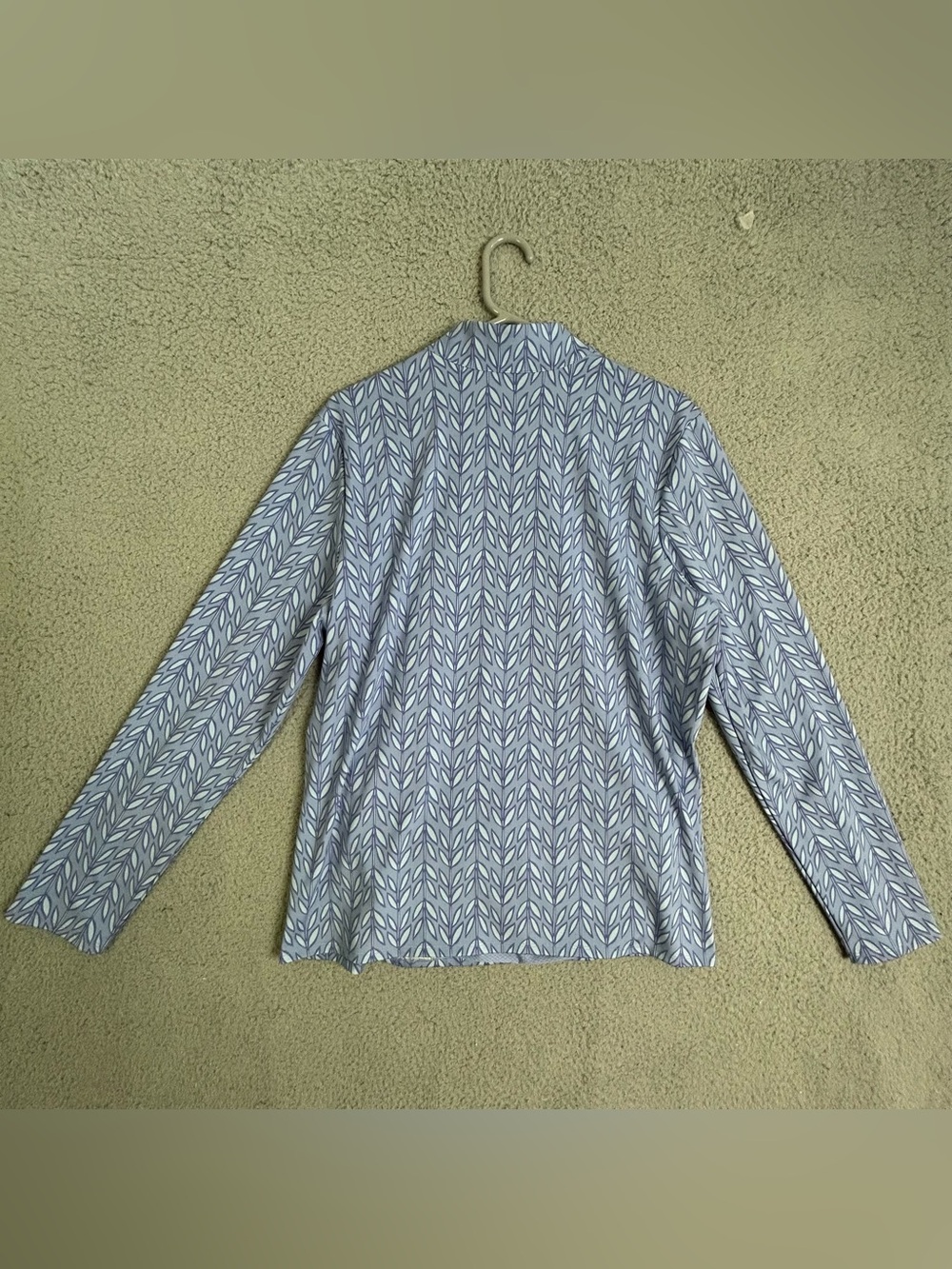 Sigrid Olsen Women's Light Blue Patterned Long-Sleeve Pullover Top size XL - Picture 3 of 10